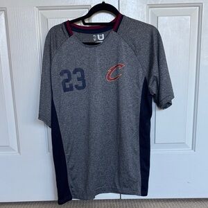 Cleveland LeBron James Jersey Shirt Gray and Navy Men's Sports Shirt